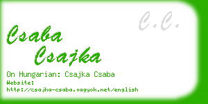 csaba csajka business card